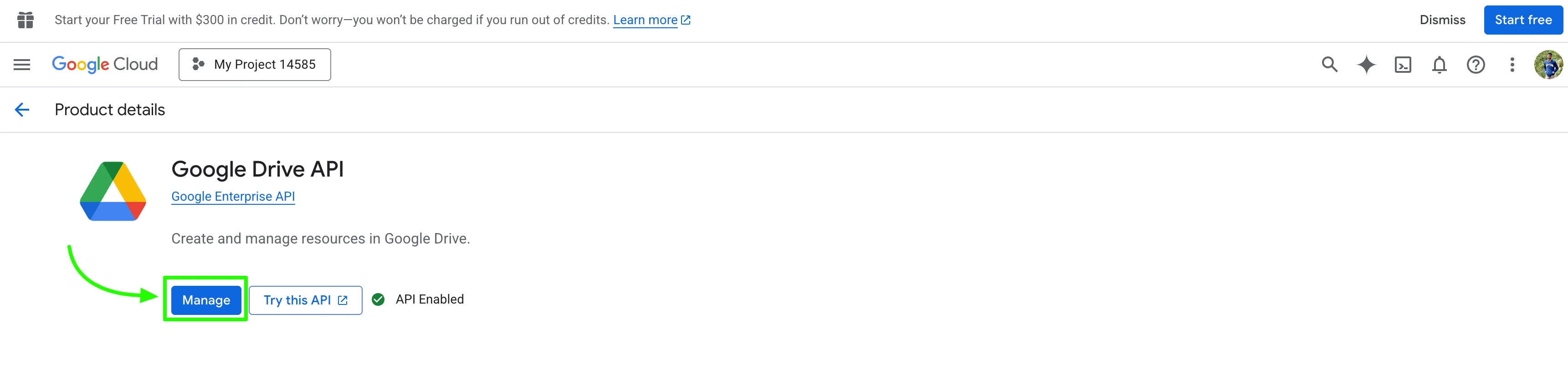 CREATE CREDENTIALS button